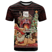 Funny Christmas T Shirt Naughty Santa Im Laying On Your Present - Wonder Print Shop