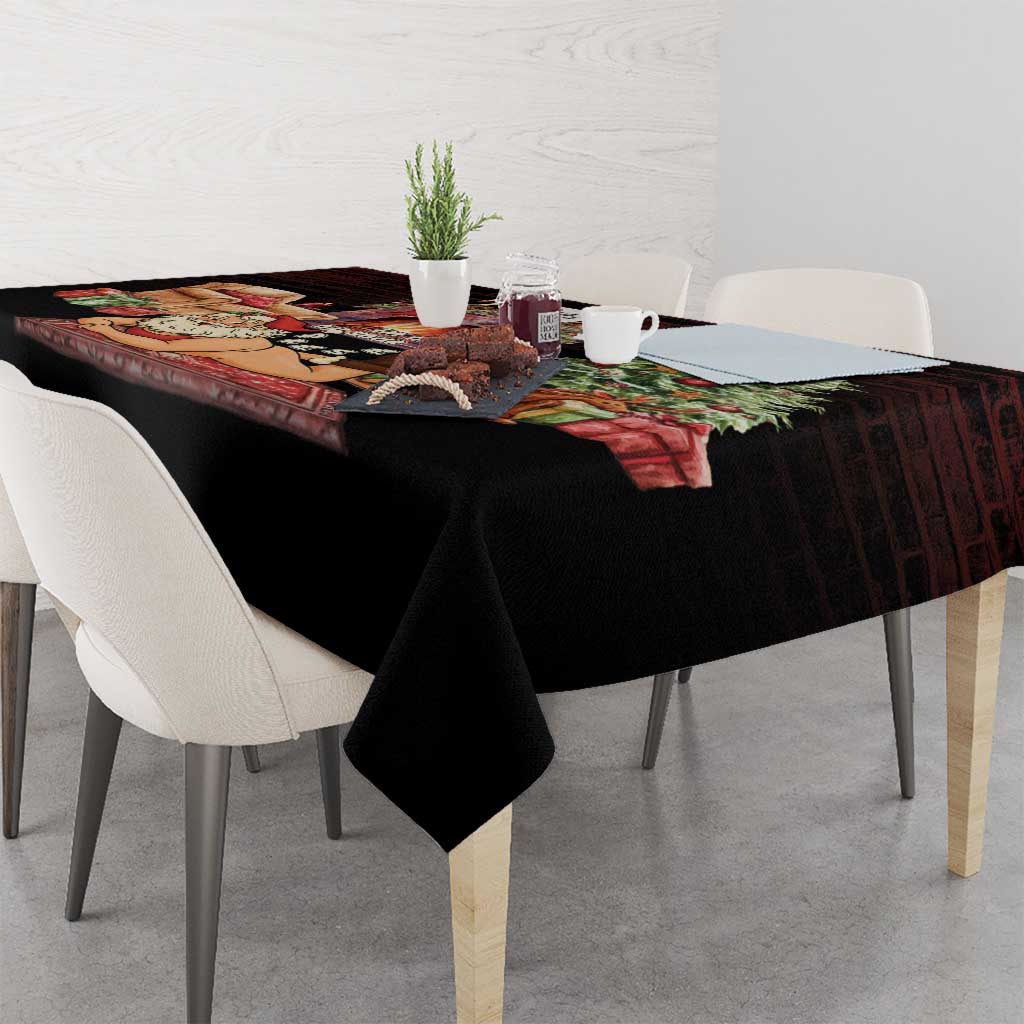 Funny Christmas Tablecloth Naughty Santa Im Laying On Your Present - Wonder Print Shop