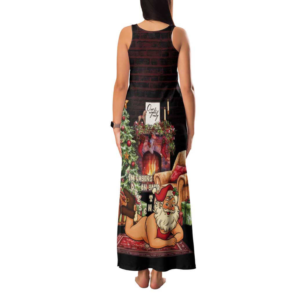 Funny Christmas Tank Maxi Dress Naughty Santa Im Laying On Your Present - Wonder Print Shop