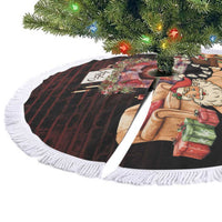 Funny Christmas Tree Skirt Naughty Santa Im Laying On Your Present - Wonder Print Shop