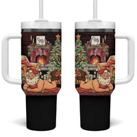 Funny Christmas Tumbler With Handle Naughty Santa Im Laying On Your Present - Wonder Print Shop