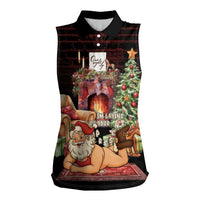 Funny Christmas Women Sleeveless Polo Shirt Naughty Santa Im Laying On Your Present - Wonder Print Shop