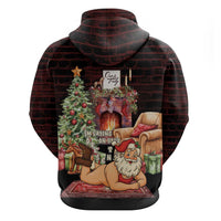 Funny Christmas Zip Hoodie Naughty Santa Im Laying On Your Present - Wonder Print Shop