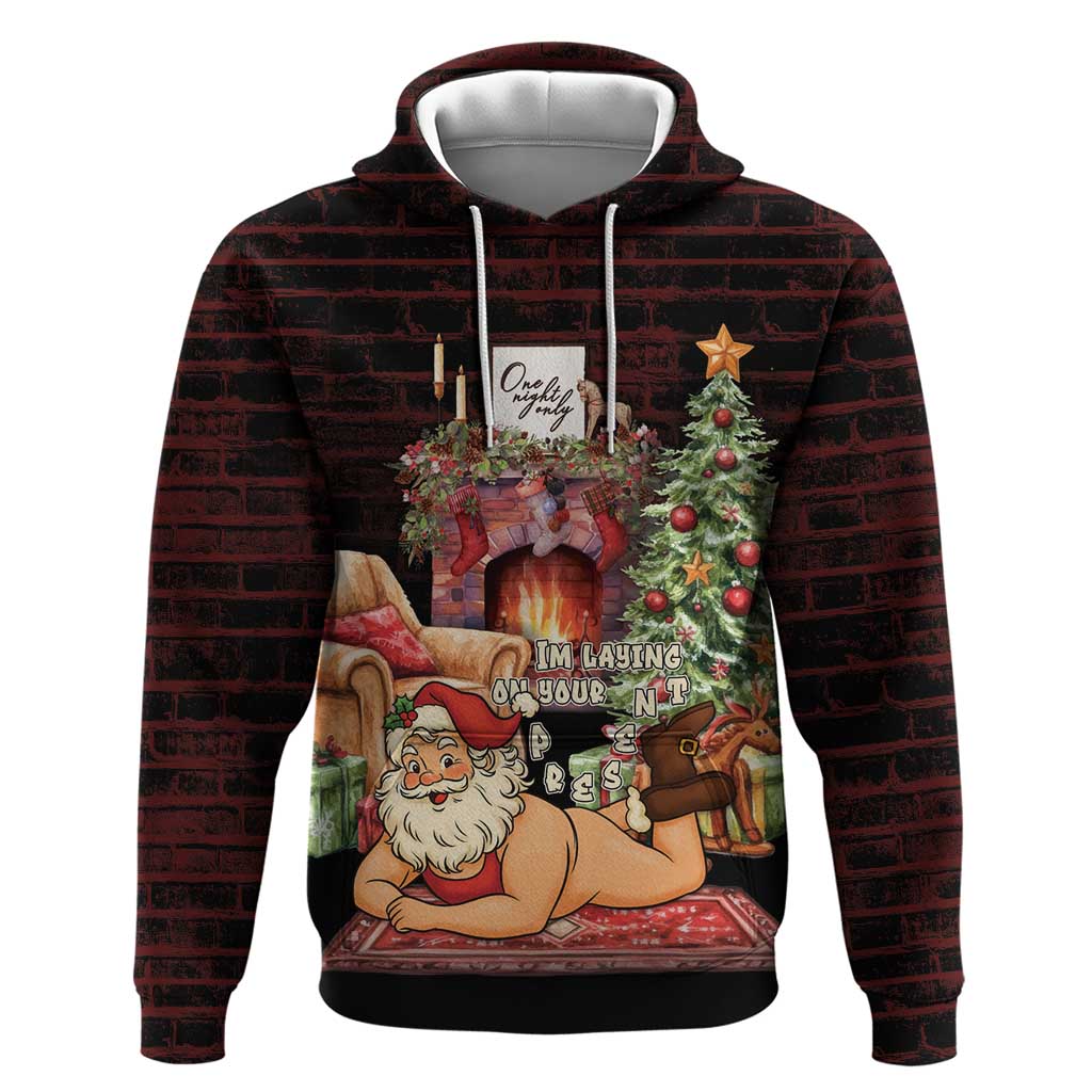 Funny Christmas Zip Hoodie Naughty Santa Im Laying On Your Present - Wonder Print Shop