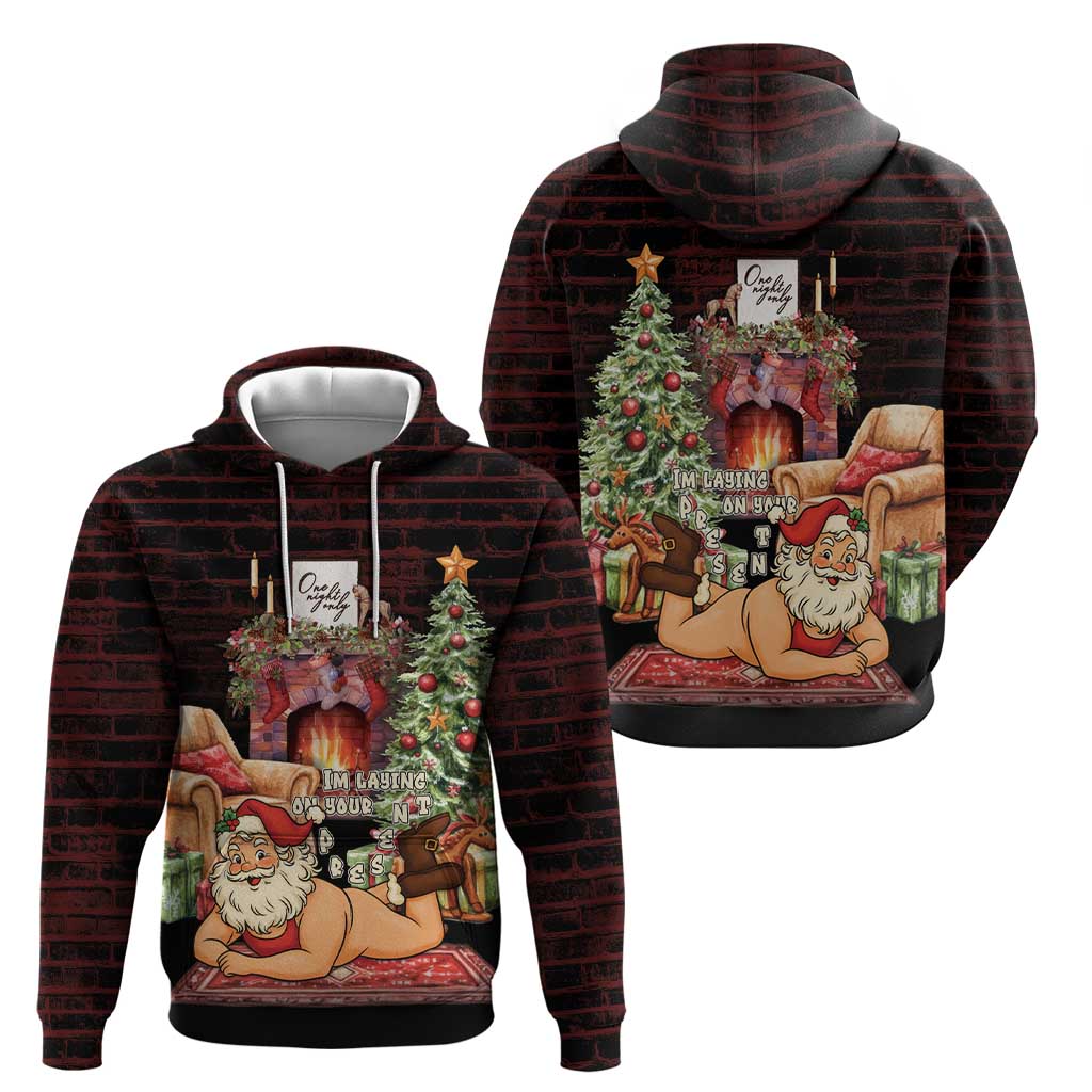 Funny Christmas Zip Hoodie Naughty Santa Im Laying On Your Present - Wonder Print Shop