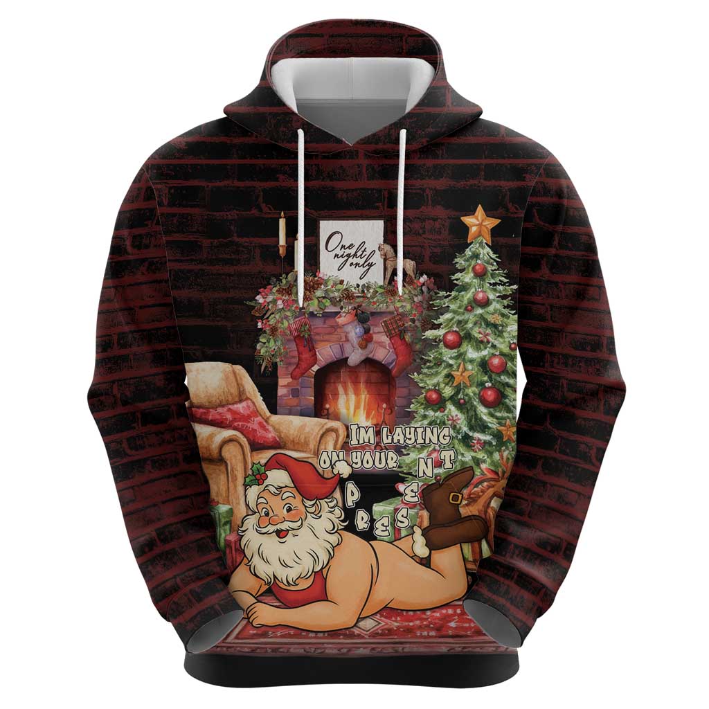 Funny Christmas Zip Hoodie Naughty Santa Im Laying On Your Present - Wonder Print Shop