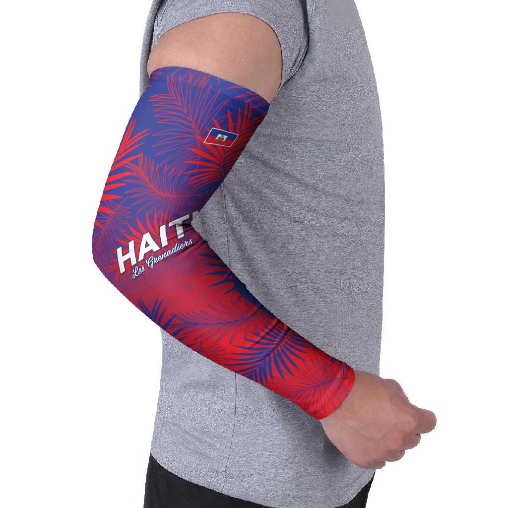 Custom Les Grenadiers Haiti Football Arm Sleeves Tropical Vibes - Wonder Print Shop