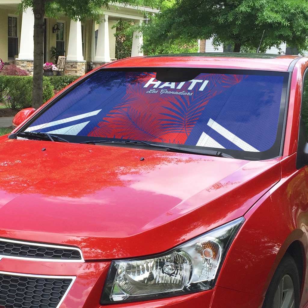 Les Grenadiers Haiti Football Auto Sun Shade Tropical Vibes - Wonder Print Shop