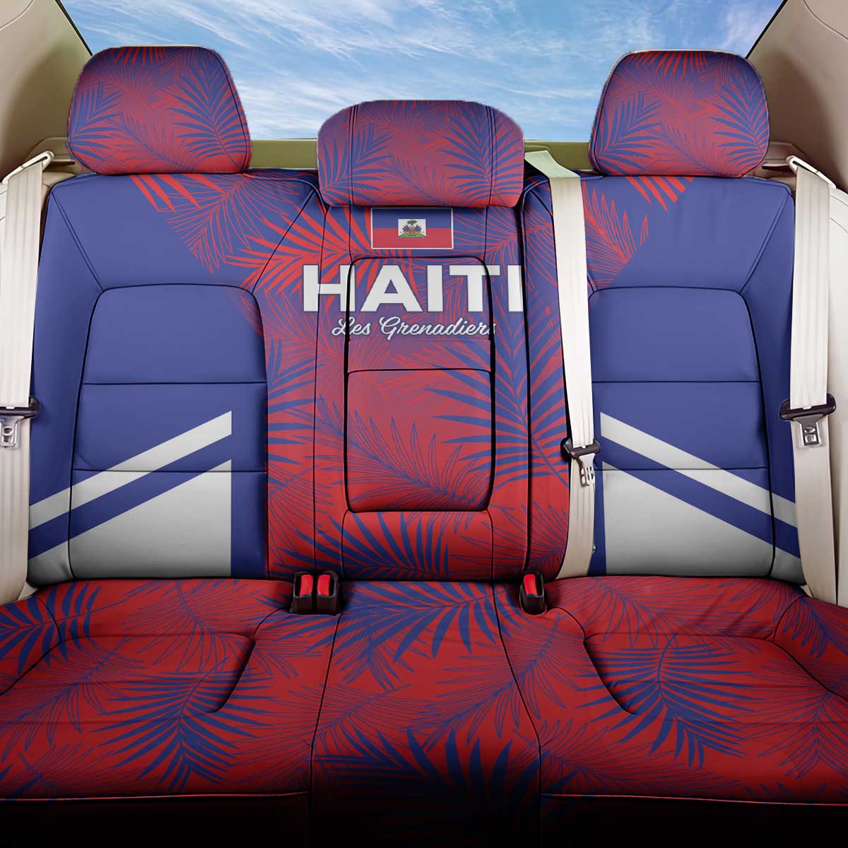 Les Grenadiers Haiti Football Back Car Seat Cover Tropical Vibes - Wonder Print Shop