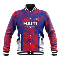 Custom Les Grenadiers Haiti Football Baseball Jacket Tropical Vibes - Wonder Print Shop