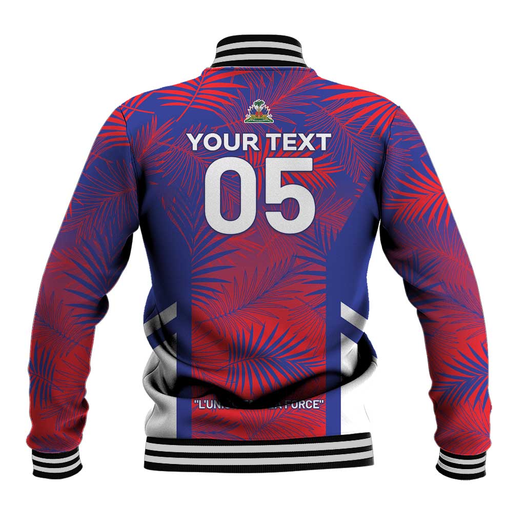 Custom Les Grenadiers Haiti Football Baseball Jacket Tropical Vibes - Wonder Print Shop