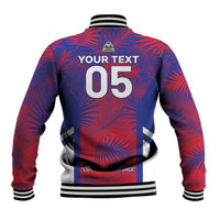 Custom Les Grenadiers Haiti Football Baseball Jacket Tropical Vibes - Wonder Print Shop