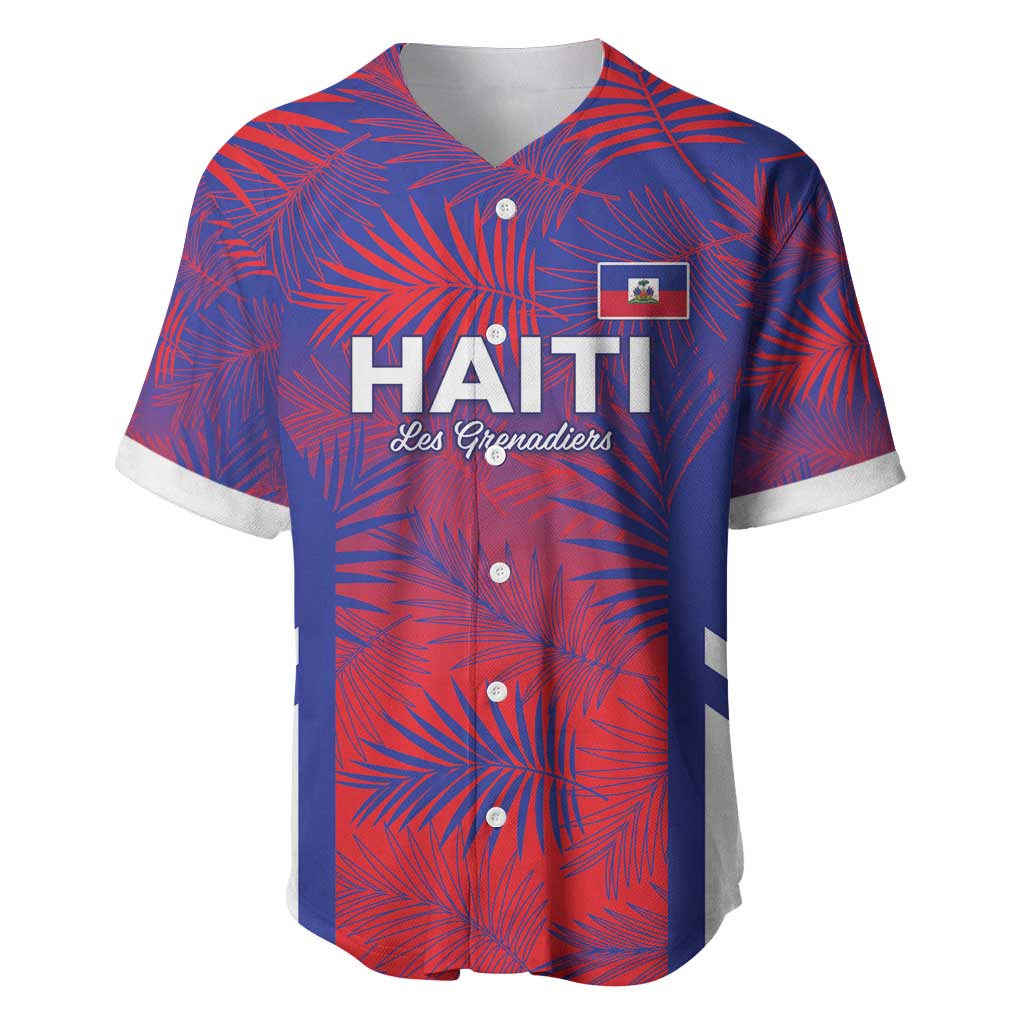 Custom Les Grenadiers Haiti Football Baseball Jersey Tropical Vibes - Wonder Print Shop