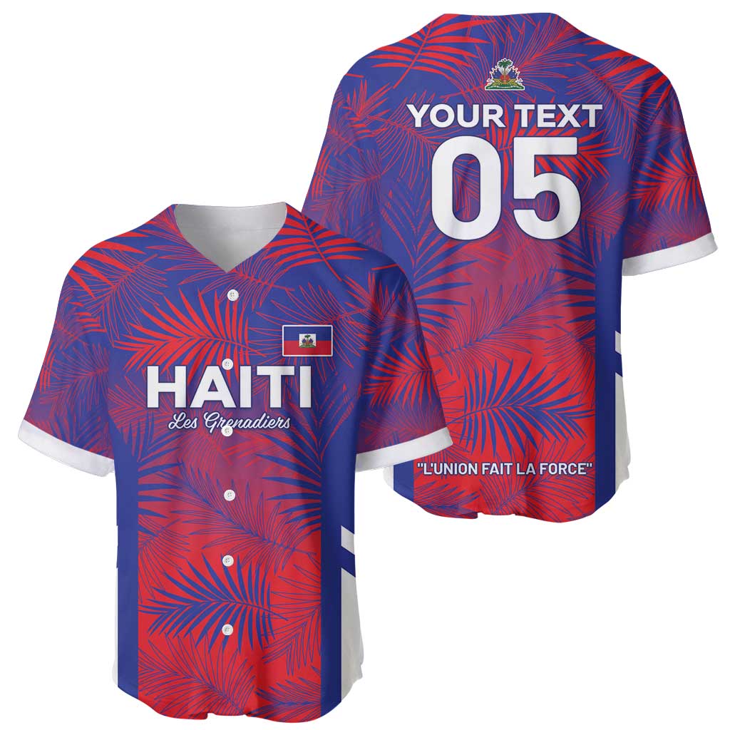 Custom Les Grenadiers Haiti Football Baseball Jersey Tropical Vibes - Wonder Print Shop