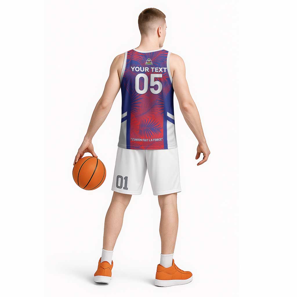 Custom Les Grenadiers Haiti Football Basketball Jersey Tropical Vibes - Wonder Print Shop