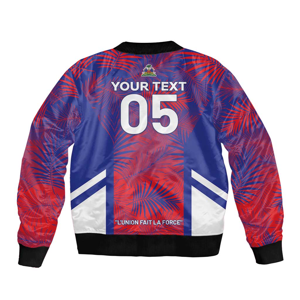 Custom Les Grenadiers Haiti Football Bomber Jacket Tropical Vibes - Wonder Print Shop