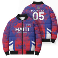 Custom Les Grenadiers Haiti Football Bomber Puffer Jacket Tropical Vibes - Wonder Print Shop