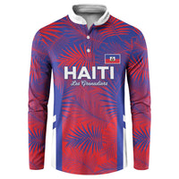 Custom Les Grenadiers Haiti Football Button Sweatshirt Tropical Vibes - Wonder Print Shop