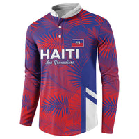 Custom Les Grenadiers Haiti Football Button Sweatshirt Tropical Vibes - Wonder Print Shop