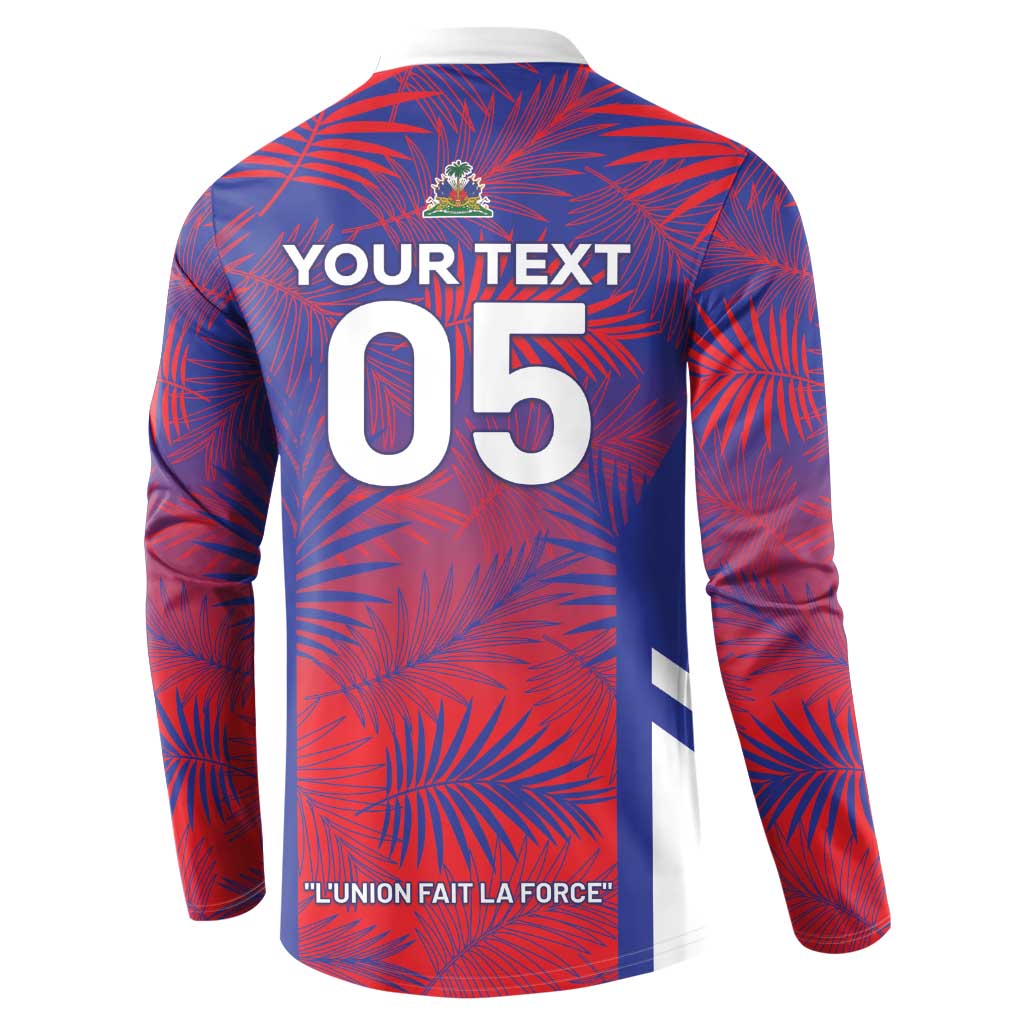 Custom Les Grenadiers Haiti Football Button Sweatshirt Tropical Vibes - Wonder Print Shop