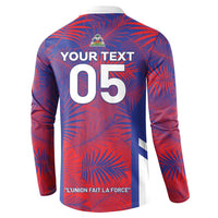 Custom Les Grenadiers Haiti Football Button Sweatshirt Tropical Vibes - Wonder Print Shop