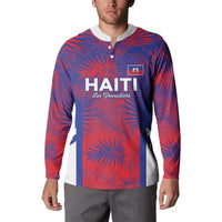 Custom Les Grenadiers Haiti Football Button Sweatshirt Tropical Vibes - Wonder Print Shop