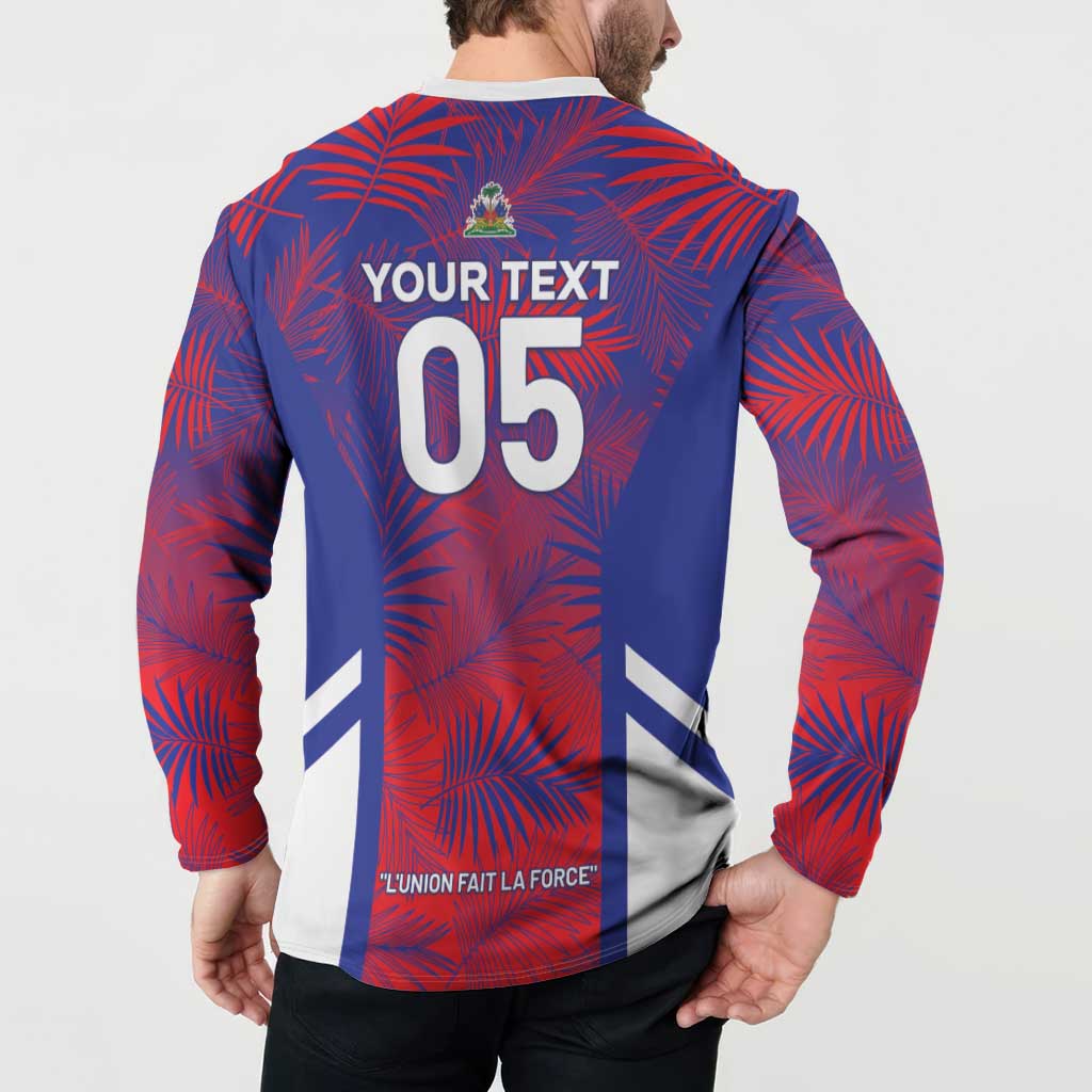 Custom Les Grenadiers Haiti Football Button Sweatshirt Tropical Vibes - Wonder Print Shop