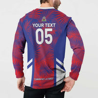 Custom Les Grenadiers Haiti Football Button Sweatshirt Tropical Vibes - Wonder Print Shop