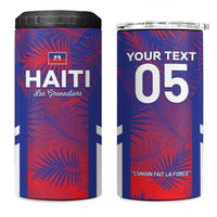 Custom Les Grenadiers Haiti Football 4 in 1 Can Cooler Tumbler Tropical Vibes - Wonder Print Shop