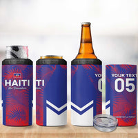 Custom Les Grenadiers Haiti Football 4 in 1 Can Cooler Tumbler Tropical Vibes - Wonder Print Shop