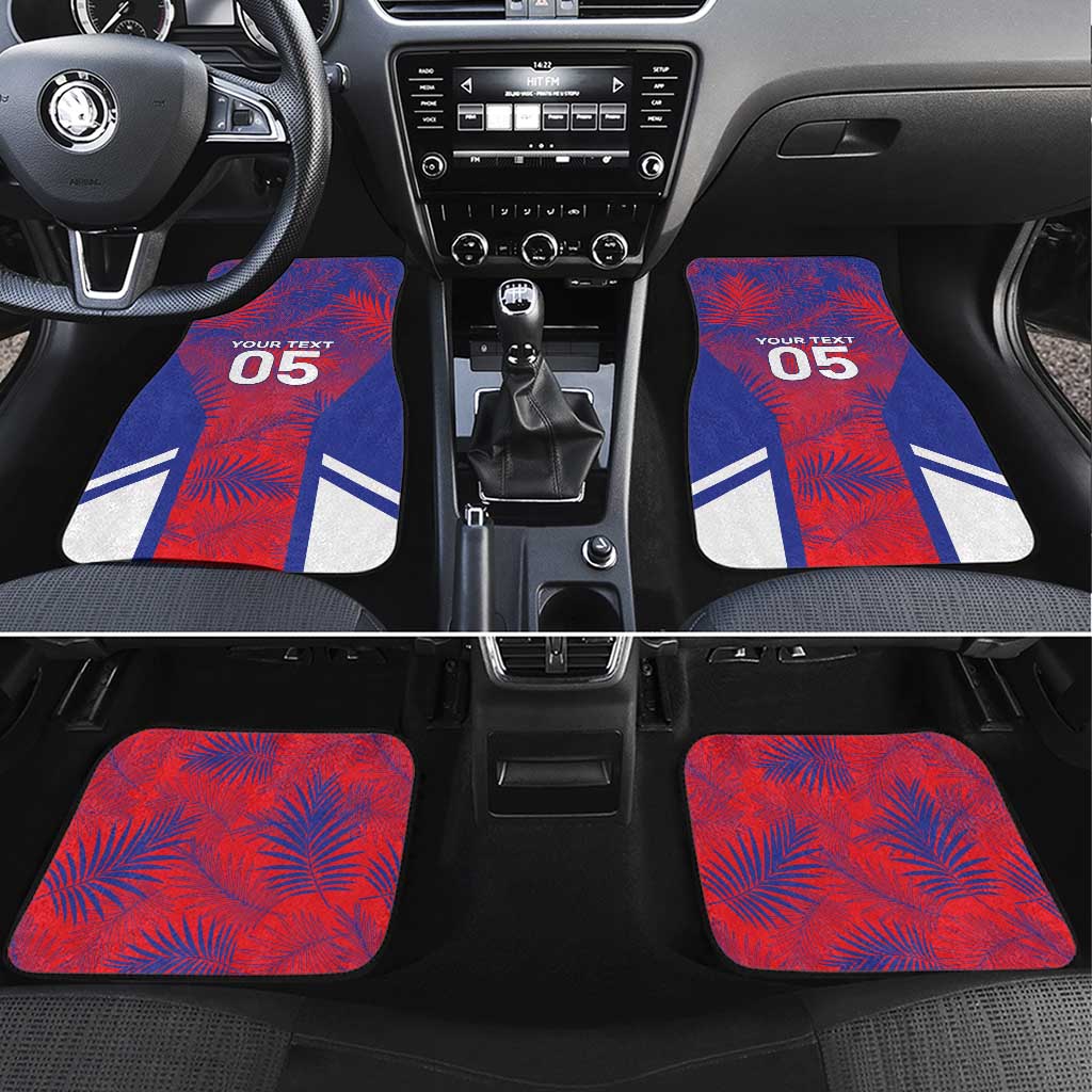 Custom Les Grenadiers Haiti Football Car Mats Tropical Vibes - Wonder Print Shop