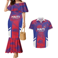 Custom Les Grenadiers Haiti Football Couples Matching Mermaid Dress and Hawaiian Shirt Tropical Vibes - Wonder Print Shop