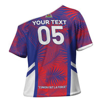 Custom Les Grenadiers Haiti Football Cross Shoulder Shirt Tropical Vibes - Wonder Print Shop
