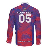Custom Les Grenadiers Haiti Football Family Matching Long Sleeve Bodycon Dress and Hawaiian Shirt Tropical Vibes - Wonder Print Shop