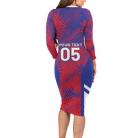 Custom Les Grenadiers Haiti Football Family Matching Long Sleeve Bodycon Dress and Hawaiian Shirt Tropical Vibes - Wonder Print Shop