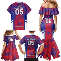 Custom Les Grenadiers Haiti Football Family Matching Mermaid Dress and Hawaiian Shirt Tropical Vibes - Wonder Print Shop
