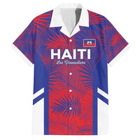 Custom Les Grenadiers Haiti Football Family Matching Off The Shoulder Long Sleeve Dress and Hawaiian Shirt Tropical Vibes - Wonder Print Shop