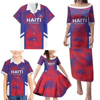 Custom Les Grenadiers Haiti Football Family Matching Puletasi and Hawaiian Shirt Tropical Vibes - Wonder Print Shop