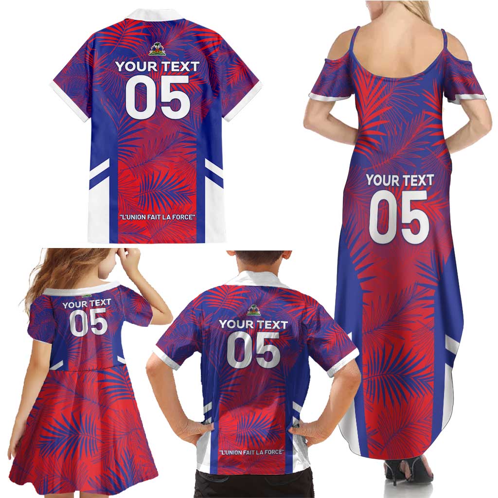 Custom Les Grenadiers Haiti Football Family Matching Summer Maxi Dress and Hawaiian Shirt Tropical Vibes - Wonder Print Shop