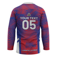 Custom Les Grenadiers Haiti Football Hockey Jersey Tropical Vibes - Wonder Print Shop