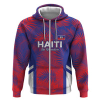 Custom Les Grenadiers Haiti Football Hoodie Tropical Vibes - Wonder Print Shop