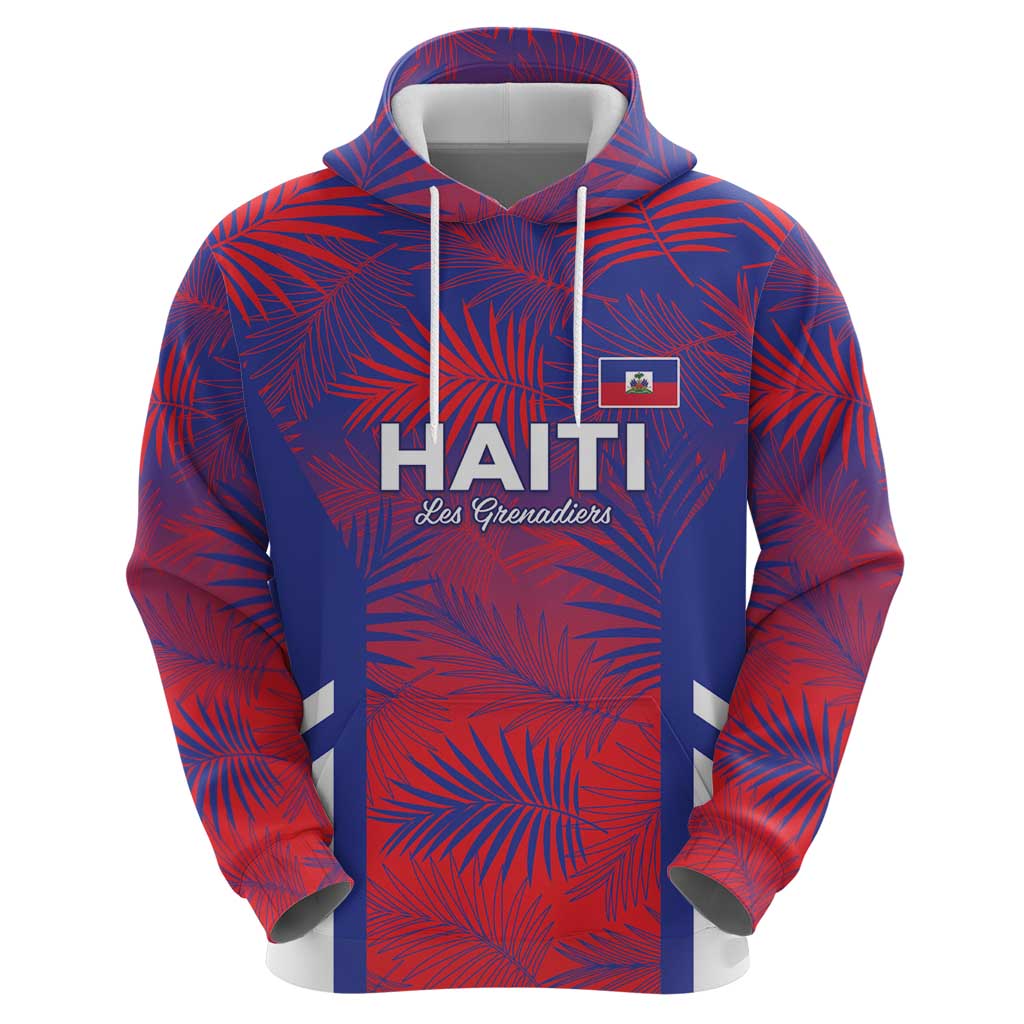Custom Les Grenadiers Haiti Football Hoodie Tropical Vibes - Wonder Print Shop
