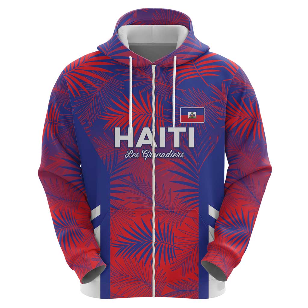 Custom Les Grenadiers Haiti Football Hoodie Tropical Vibes - Wonder Print Shop