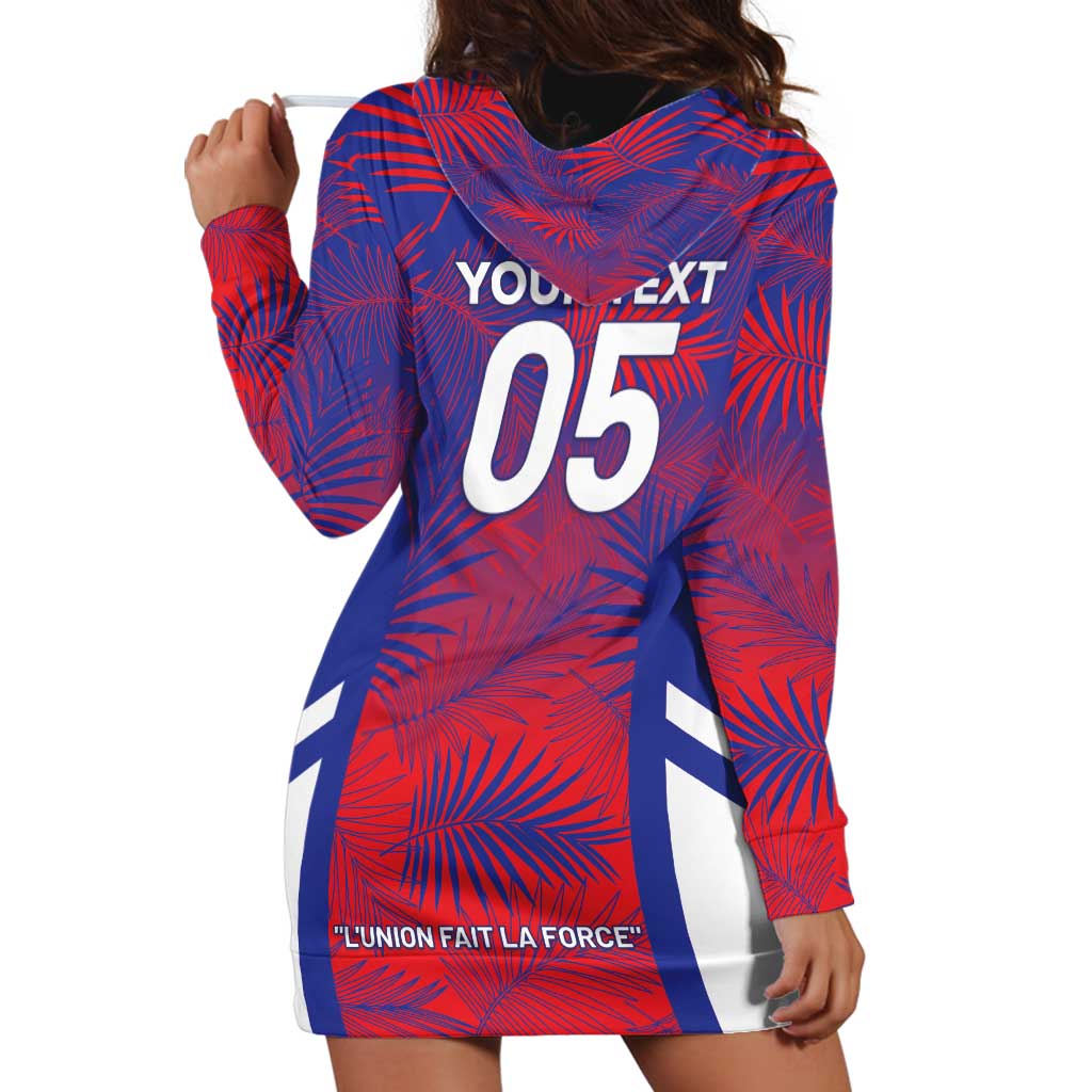 Custom Les Grenadiers Haiti Football Hoodie Dress Tropical Vibes - Wonder Print Shop
