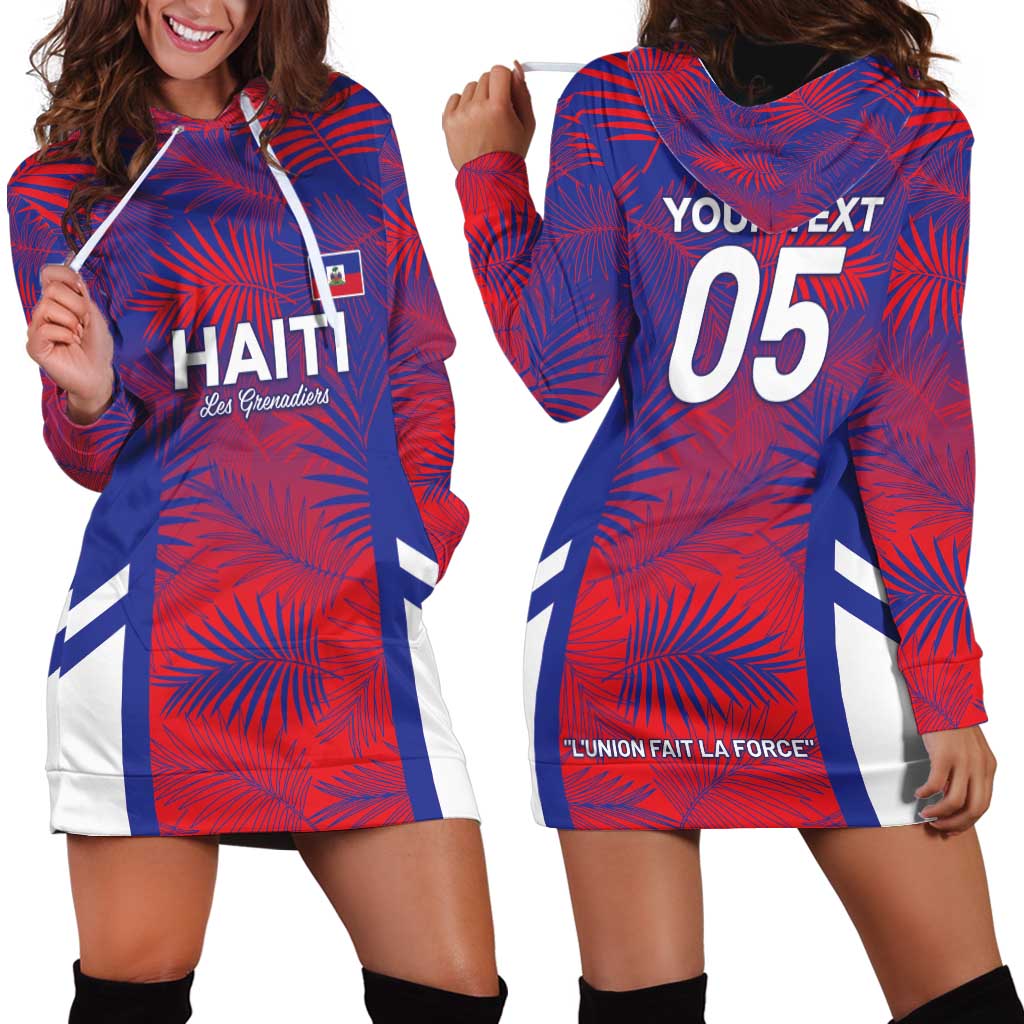 Custom Les Grenadiers Haiti Football Hoodie Dress Tropical Vibes - Wonder Print Shop