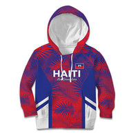 Custom Les Grenadiers Haiti Football Kid Hoodie Tropical Vibes - Wonder Print Shop
