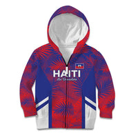 Custom Les Grenadiers Haiti Football Kid Hoodie Tropical Vibes - Wonder Print Shop