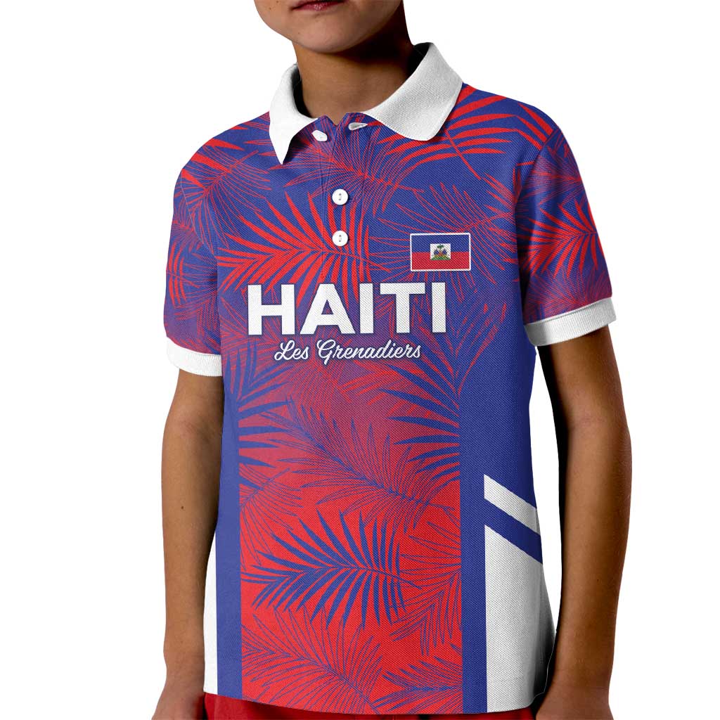 Custom Les Grenadiers Haiti Football Kid Polo Shirt Tropical Vibes - Wonder Print Shop