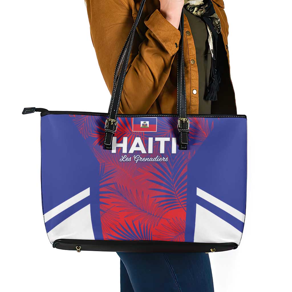 Les Grenadiers Haiti Football Leather Tote Bag Tropical Vibes - Wonder Print Shop