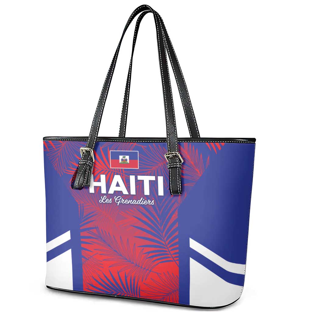 Les Grenadiers Haiti Football Leather Tote Bag Tropical Vibes - Wonder Print Shop